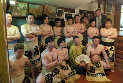 相撲甚句後の記念撮影