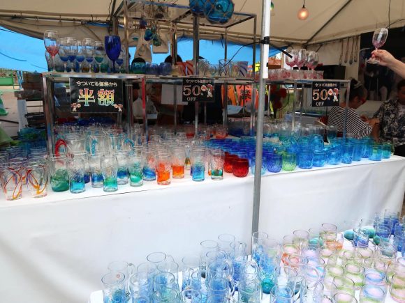 琉球ガラスも半額