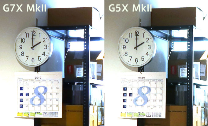 G7X MkII G5X MkII 比較 その２