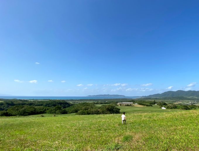 海の見える草原